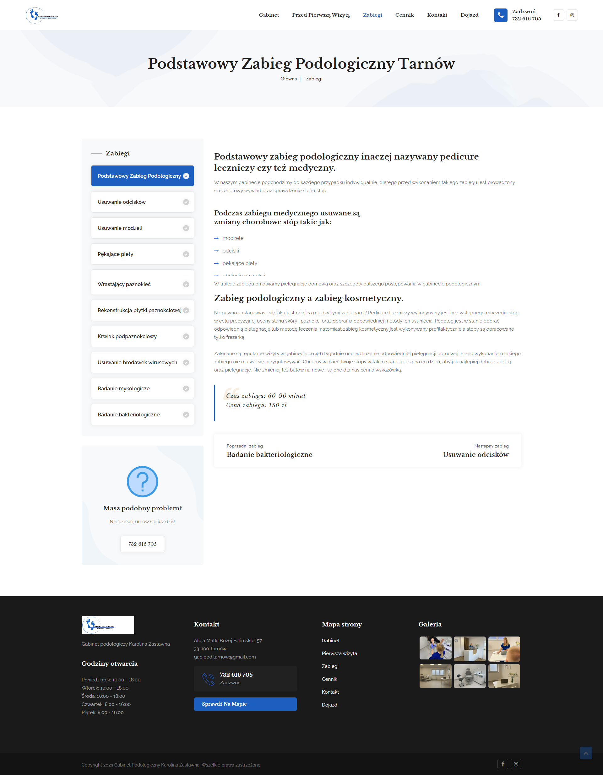 Gabinet podologiczny - Zabieg